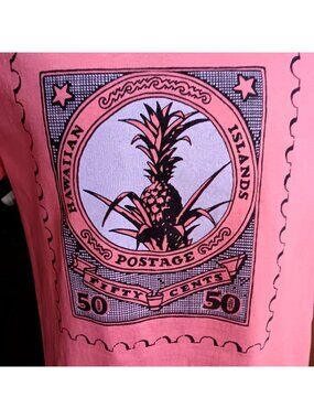 True Vintage Single Stitch T-shirt Large Hawaiian Islands Postage Stamp 1980's